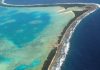 Vista aérea de Funafuti, capital de Tuvalu, o país menos visitado do mundo